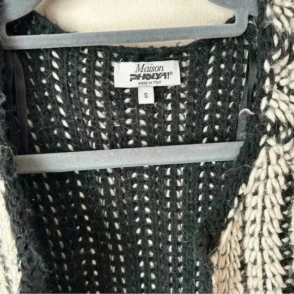 Maison Pholya Made In Italy Wool Alpaca Blend Open Front Cardigan Size Small - Picture 2 of 5